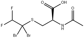 N-acetyl-S-(1,1-dibromo-2,2-difluoroethyl)-1-cysteine Struktur