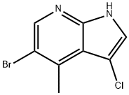 1H-Pyrrolo[2,3-b]pyridine, 5-broMo-3-chloro-4-Methyl- Struktur