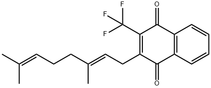 2-trifluoromethyl-3-geranyl-1,4-naphthoquinone Struktur