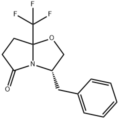 (3S)-3-Benzyl-7a-(trifluoroMethyl)tetrahydropyrrolo[2,1-b]oxa-zol-5(6H)-one Struktur