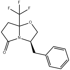 (3R)-3-Benzyl-7a-(trifluoroMethyl)tetrahydropyrrolo[2,1-b]oxazol-5(6H)-one Struktur