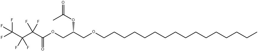 1-O-hexadecyl-2-O-acetyl-sn-glycero-3-heptafluorobutyrate Struktur