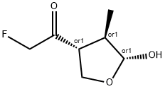 Ethanone, 2-fluoro-1-(tetrahydro-5-hydroxy-4-methyl-3-furanyl)-, (3alpha,4beta,5alpha)- (9CI) Struktur