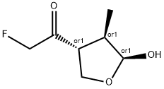 Ethanone, 2-fluoro-1-(tetrahydro-5-hydroxy-4-methyl-3-furanyl)-, (3alpha,4beta,5beta)- (9CI) Struktur