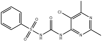 5-Chloro-2,4-dimethyl-6-(([(phenylsulfonyl)amino]carbonyl)amino)pyrimi dine Struktur