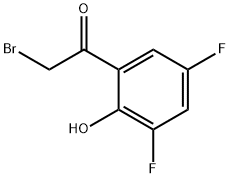 2-Bromo-3',5'-difluoro-2'-hydroxyacetophenone, 2-Bromo-1-(3,5-difluoro-2-hydroxyphenyl)ethan-1-one, 2-(Bromoacetyl)-4,6-difluorophenol Struktur