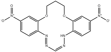 16,17-dihydro-2,12-dinitro-5H,15H-dibenzo b,1,11,4,5,7,8-dioxatetraazacyclotetradecine Struktur