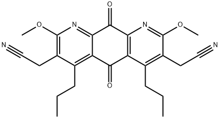 5,10-Dihydro-2,8-dimethoxy-5,10-dioxo-4,6-dipropylpyrido[3,2-g]quinoline-3,7-diacetonitrile Struktur