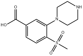 4-(Methylsulfonyl)-3-piperazinobenzoic Acid Struktur