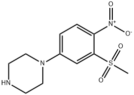 N-(3-Methylsulphonyl-4-nitrophenyl)piperazine Struktur