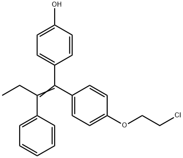 (E/E)-1-[4-(2-Chloroethoxy)phenyl]-1-(4-hydroxyphenyl)-2-phenyl-1-butene Struktur