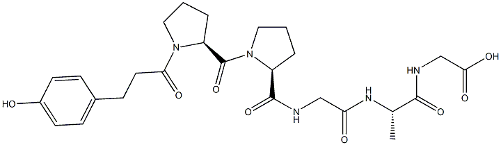 N-3-(4-Hydroxyphenyl)propionyl-prolyl-prolyl-glycyl-alanyl-glycine Struktur