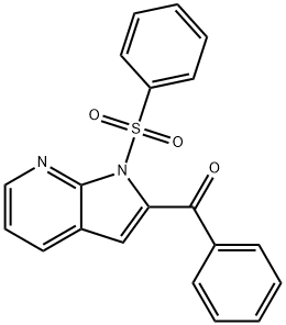 Phenyl(1-(benzenesulfonyl)-1H-pyrrolo[2,3-b]pyridin-2-yl)Methanon Struktur