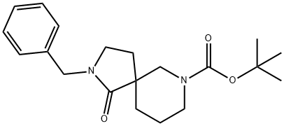 tert-Butyl 3-benzyl-4-oxo-3,9-diazaspiro[4.5]decan-9-carboxylate Struktur