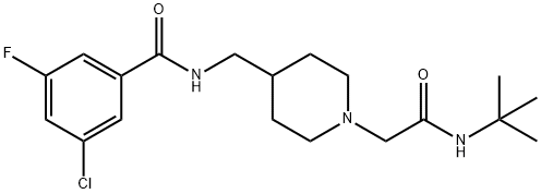 N-((1-(2-(tert-ButylaMino)-2-oxoethyl)piperidin-4-yl)Methyl)-3-chloro-5-fluorobenzaMide Struktur