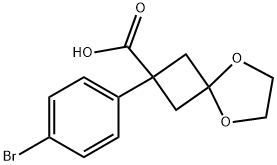 2-(4-broMophenyl)-5,8-dioxaspiro[3.4]octane-2-carboxylic acid Struktur