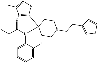 N-(2-fluorophenyl)-N-[4-(4-methyl-1,3-thiazol-2-yl)-1-(2-thiophen-3-yl ethyl)-4-piperidyl]propanamide Struktur