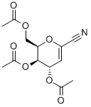 4,5,7-TRI-O-ACETYL-2,6-ANHYDRO-3-DEOXY-D-ARABINO-HEPT-2-ENONONITRILE, Struktur