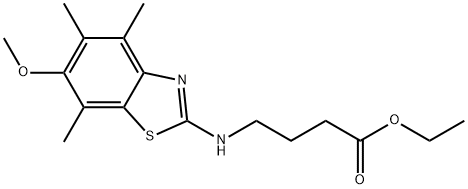 Butanoic  acid,  4-[(6-methoxy-4,5,7-trimethyl-2-benzothiazolyl)amino]-,  ethyl  ester Struktur