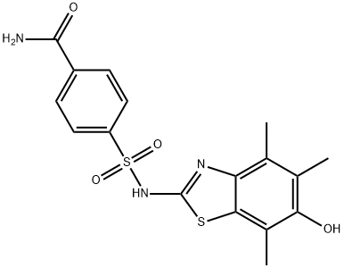 Benzamide,  4-[[(6-hydroxy-4,5,7-trimethyl-2-benzothiazolyl)amino]sulfonyl]- Struktur