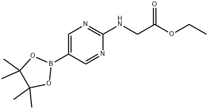 2-(EthoxycarbonylMethylaMino)pyriMidine-5-boronic acid, pinacol ester Struktur