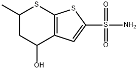 5,6-DIHYDRO-4H-4-HYDROXY-6-METHYLTHIENO[2,3-B]THIOPYRAN-2-SULPHONAMIDE Struktur