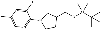 2-(3-[(tert-Butyldimethylsilyloxy)methyl]-pyrrolidin-1-yl)-3-iodo-5-methylpyridine Struktur