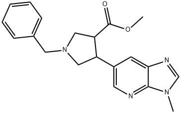 Methyl 1-benzyl-4-(3-methyl-3H-imidazo-[4,5-b]pyridin-6-yl)pyrrolidine-3-carboxylate Struktur