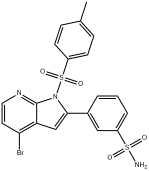 BenzenesulfonaMide, 3-[4-broMo-1-[(4-Methylphenyl)sulfonyl]-1H-pyrrolo[2,3-b]pyridin-2-yl]- Struktur