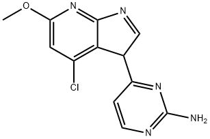 2-PyriMidinaMine, 4-(4-chloro-6-Methoxy-3H-pyrrolo[2,3-b]pyridin-3-yl)- Struktur