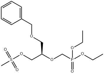 Phosphonic acid, [[1-[[(methylsulfonyl)oxy]methyl]-2-(phenylmethoxy)ethoxy]methyl]-, diethyl ester-R Struktur