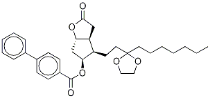 (3aR,4R,5R,6aS)-4-[3-(Ethyleneketal)decanyl]hexahydro-5-hydroxy-2H-cyclopenta[b]furan-2-one 5-(4-Phenylbenzoate) Struktur