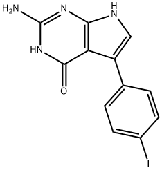 2-Amino-5-(4-iodophenyl)-3H-pyrrolo[2,3-d]pyrimidin-4(7H)-one Struktur