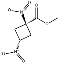 Cyclobutanecarboxylic acid, 1,3-dinitro-, methyl ester, cis- (9CI) Struktur