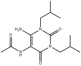 Acetamide,  N-[6-amino-1,2,3,4-tetrahydro-1,3-bis(2-methylpropyl)-2,4-dioxo-5-pyrimidinyl]- Struktur