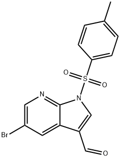 5-broMo-1-tosyl-1H-pyrrolo[2,3-b]pyridine-3-carbaldehyde Struktur