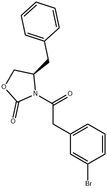 (S)-4-benzyl-3-(2-(3-broMophenyl)acetyl)oxazolidin-2-one Struktur