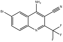 4-Amino-6-bromo-2-(trifluoromethyl)quinoline-3-carbonitrile Struktur