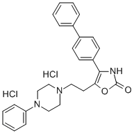 4-(1,1'-Biphenyl-4-yl)-5-(2-(4-phenyl-1-piperazinyl)ethyl)-2(3H)-oxazolone dihydrochloride Struktur