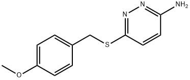 3-Pyridazinamine, 6-[[(4-methoxyphenyl)methyl]thio]- Struktur