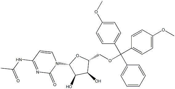 N-Acetyl-5′-O-[bis(4-methoxyphenyl)phenylmethyl]cytidine Struktur