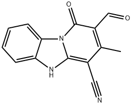 2-FORMYL-3-METHYL-1-OXO-1,5-DIHYDRO-BENZO[4,5]IMIDAZO[1,2-A]PYRIDINE-4-CARBONITRILE Struktur