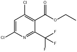 3-Pyridinecarboxylic acid, 4,6-dichloro-2-(trifluoromethyl)-, ethyl ester Struktur