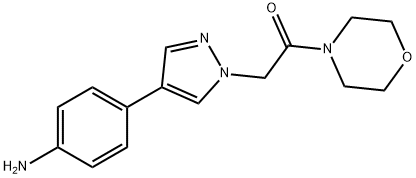 2-[4-(4-Amino-phenyl)-pyrazol-1-yl]-1-morpholin-4-yl-ethanone Struktur