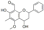 4,7-dihydroxy-5-methoxy-6-methyl-8-formylflavan Struktur