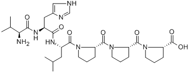 L-Proline, 1-(1-(1-(N-(N-L-valyl-L-histidyl)-L-leucyl)-L-prolyl)-L-pro lyl)- Struktur