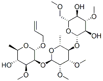 allyl 2-O-(4-O-(3,6-di-O-methyl-beta-glucopyranosyl)-2,3-di-O-methyl-alpha-rhamnopyranosyl)-3-O-methyl-alpha-rhamnopyranoside Struktur