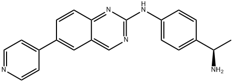 (R)-N-(4-(1-aminoethyl)phenyl)-6-(pyridin-4-yl)quinazolin-2-amine Struktur