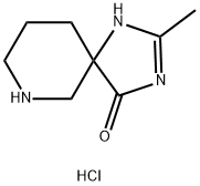 2-Methyl-1,3,7-triaza-spiro[4.5]dec-1-en-4-one hydrochloride Struktur