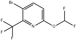 3-Bromo-6-(difluoromethoxy)-2-(trifluoromethyl)pyridine Struktur